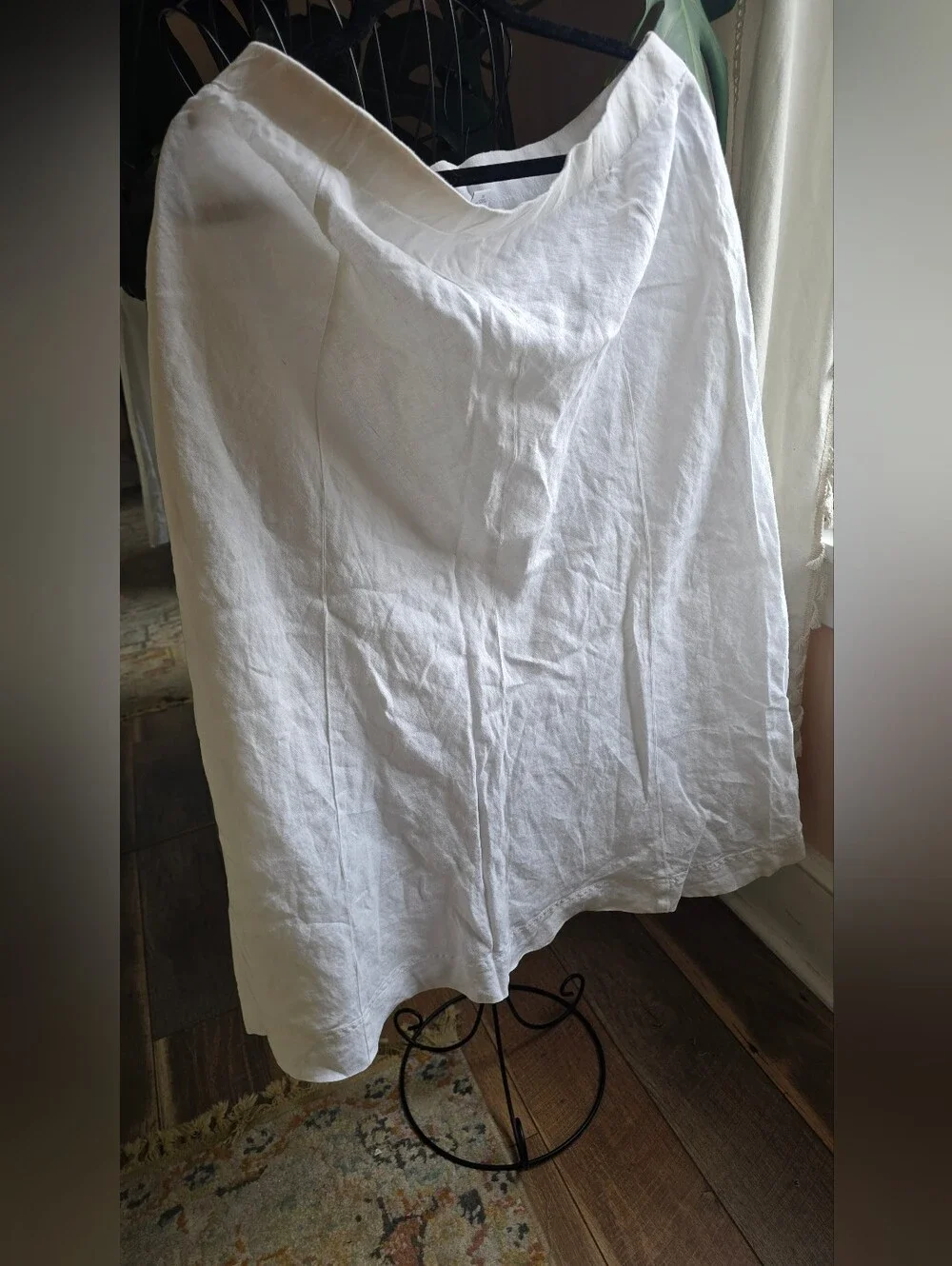 ✨ J.Jill Pure Linen Paneled Midi Skirt | White | Size M 100% Linen